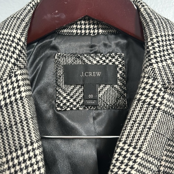 J. Crew Wool Black White Herringbone Style Single Button Blazer size 00 - Picture 10 of 15